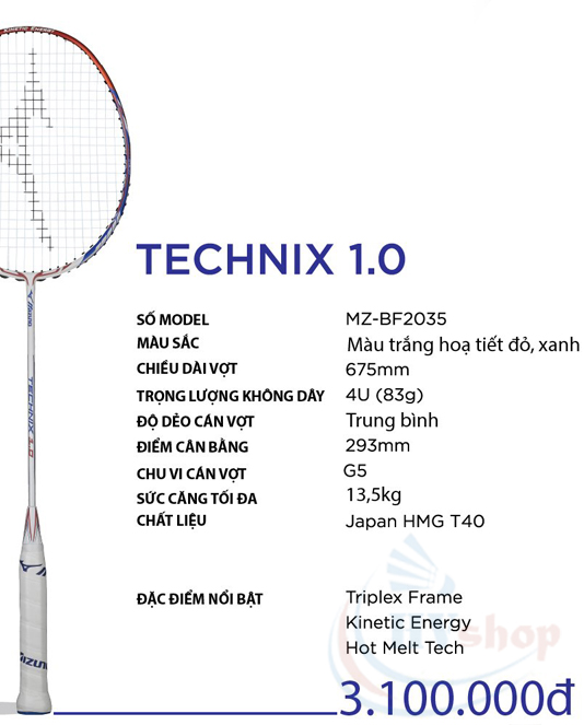 Vot-cau-long-mizuno-technix-1-0-thong-tin